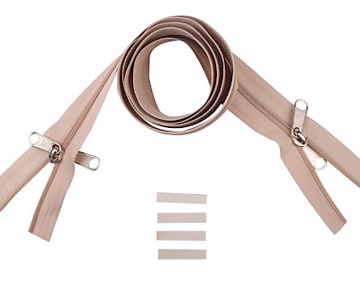 YKK spiraal rits 8 mm 2-weg X-vorm niet-deelbaar beige