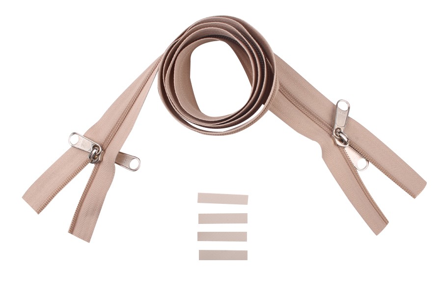 YKK spiraal rits 8 mm 2-weg X-vorm niet-deelbaar beige