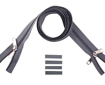 YKK spiraal rits 8 mm 2-weg X-vorm niet deelbaar grijs