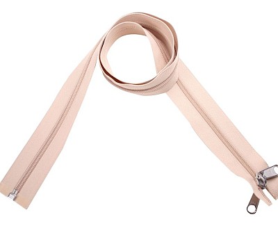 YKK spiraal rits 8 mm deelbaar beige, 100 cm dubbele greepplaat