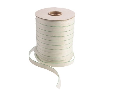 Biaisband / keperband rol van 200 meter, 15 mm polyester, wit