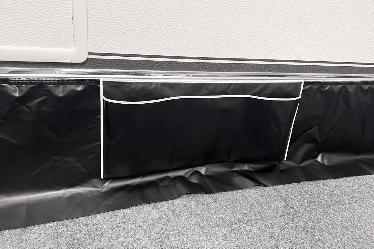ESVO caravan tochtstrook, per meter, zwart, heavy duty met klittenband, 60 cm