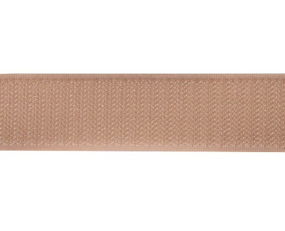 Klittenband rol van 25 meter, 25 mm beige, harde zijde, haak