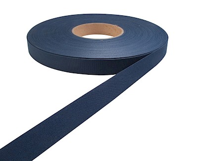 Tentband / Biesband rol van 60 meter, 20 mm acryl, Solid Royal Blue N 00077