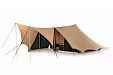 Piramidetent, dubbeldaks tent Bedouin 340 beige/dennengroen, katoenen tent