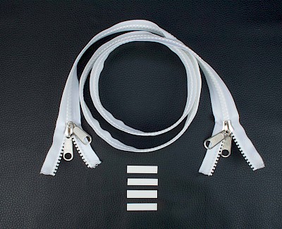 YKK VISLON bloktandrits 8,6 mm 10 V 2-weg X-vorm niet-deelbaar wit met metalen schuiver