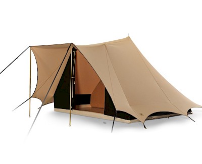 Piramidetent, enkeldaks tent Bedouin 280 beige/zwart, katoenen tent