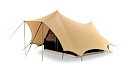 Enkeldaks piramidetent Bedouin 200, beige/zwart, katoenen tent