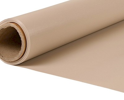 Versterkt PVC voor dekzeil, beige 300 cm, 550 gr/m²