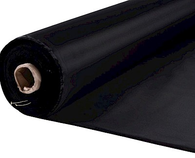 Brandwerende stof, polyester, waterdicht, UV bestendig, vlamvertragend, zwart, 265 gr/m², 155 cm