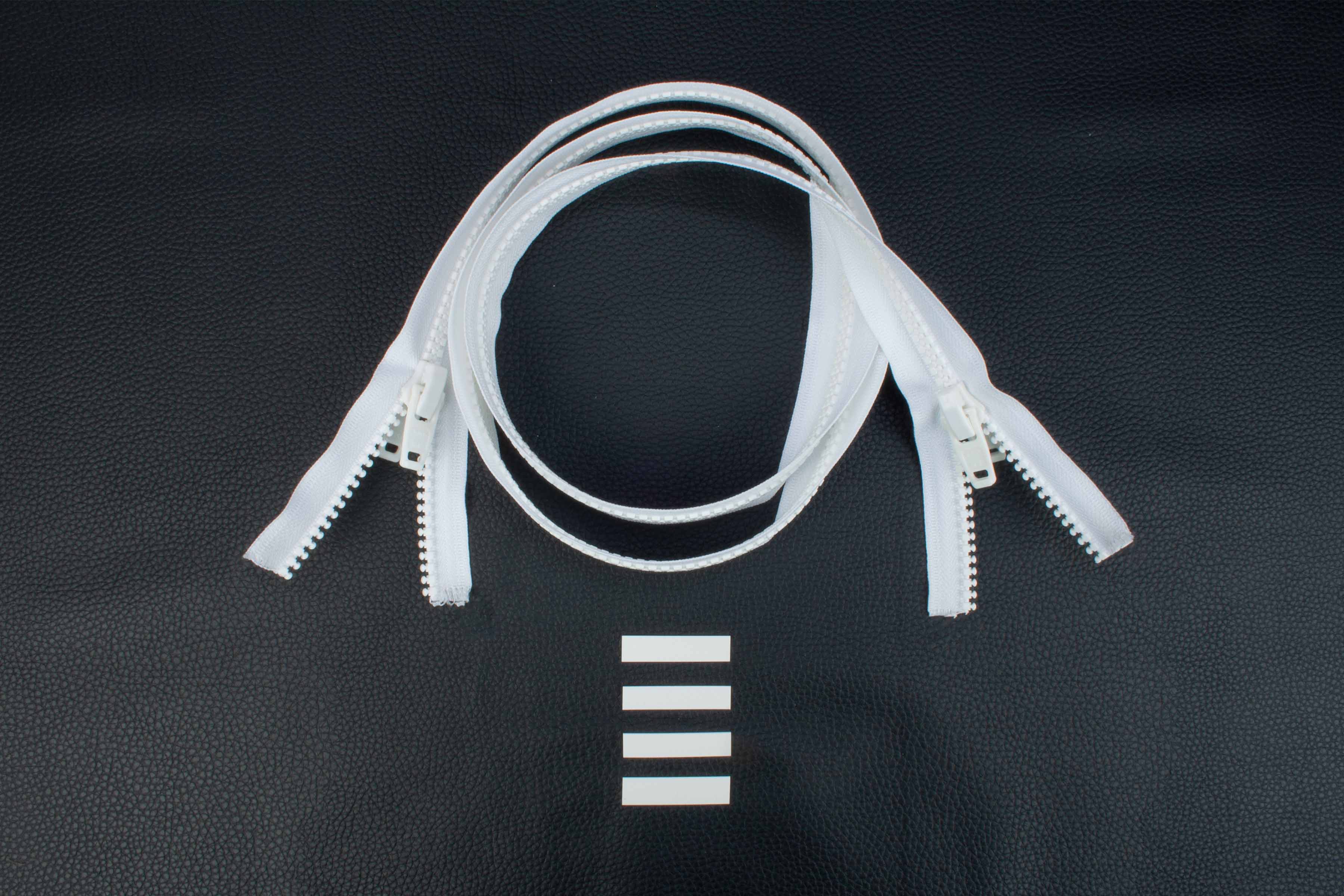 YKK VISLON bloktandrits 8,6 mm 10 V 2-weg X-vorm niet-deelbaar wit met kunststof auto lock schuiver