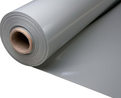 Versterkt PVC zeildoek, 650 gr/m², Middengrijs RAL 7037, 250 cm