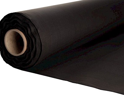 Binnentent stof, verduisterend, katoen/polyester 160 cm, zwart, charcoal 120 gr/m²