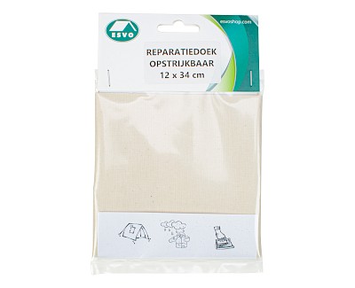 Opstrijkbaar reparatiedoek ecru/wit tentdoek