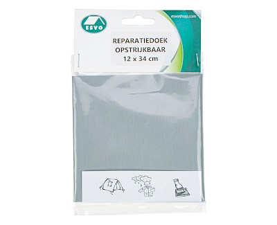Opstrijkbaar reparatiedoek grijs tentdoek