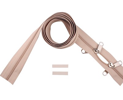 YKK spiraal rits 8 mm 2-weg O-vorm niet-deelbaar beige