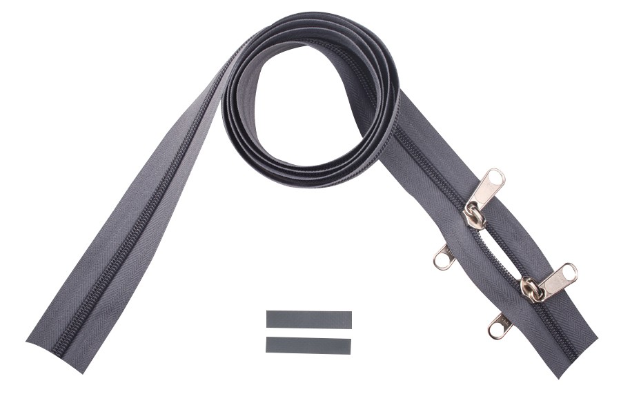 YKK spiraal rits 8 mm 2-weg O-vorm niet-deelbaar grijs