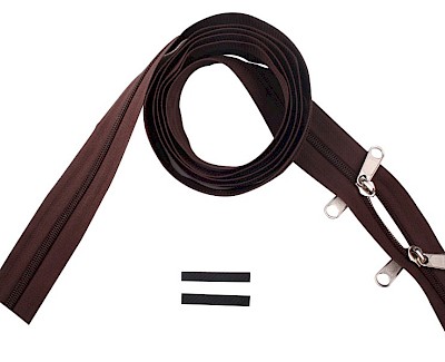 YKK spiraal rits 8 mm 2-weg O-vorm niet-deelbaar bruin