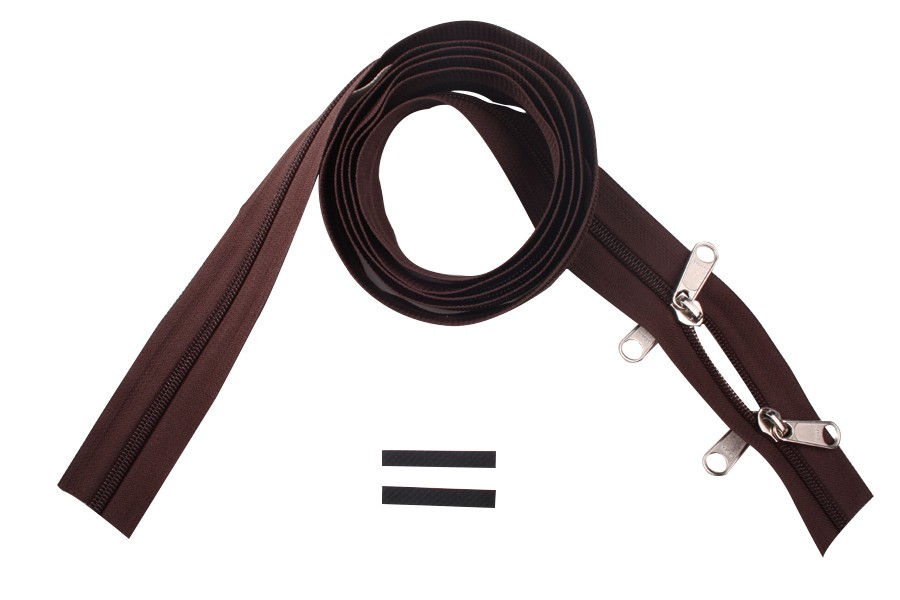 YKK spiraal rits 8 mm 2-weg O-vorm niet-deelbaar bruin
