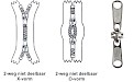 YKK rits 5 mm 2-weg X-vorm niet-deelbaar lichtgrijs