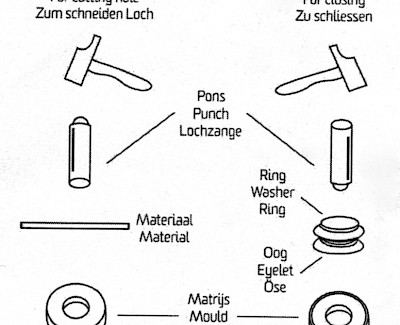 Set ESVO zeilringen 10 mm messing vernikkeld, 25 stuks